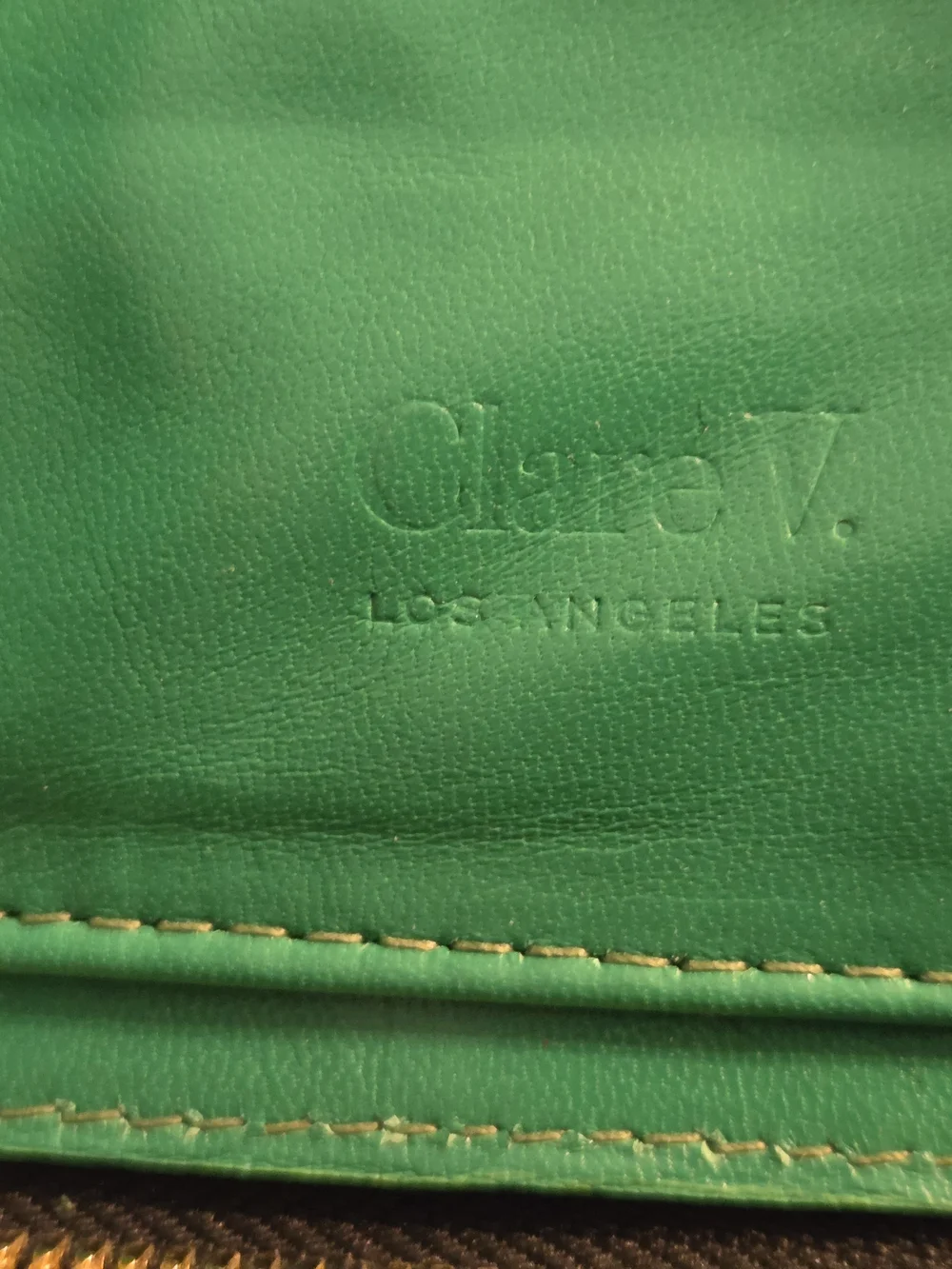 Clare V Black Leather Zip Wallet with Gold Hardware